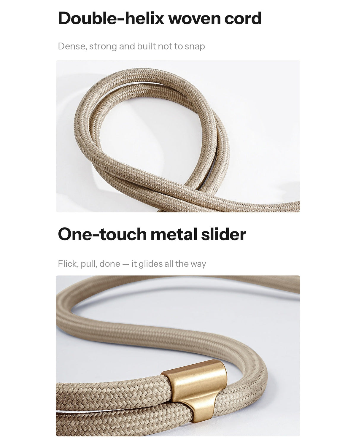 Adjustable Crossbody Phone Strap – 130cm with Flat Shoulder Pad & Tether Tab