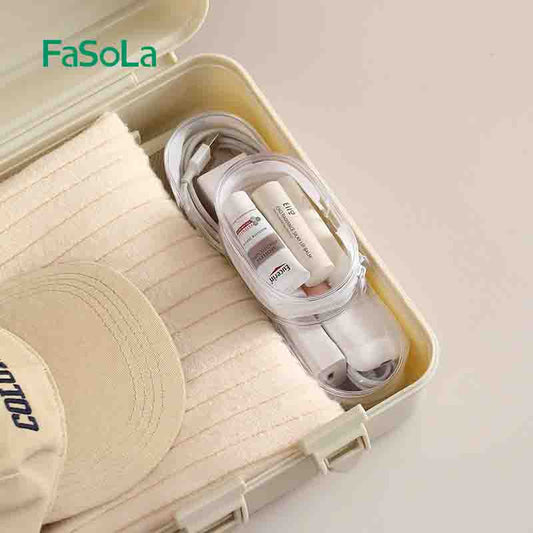 FaSoLa Transparent Mini Storage Pouch – Portable PVC Organizer for Cables, Cards & Accessories