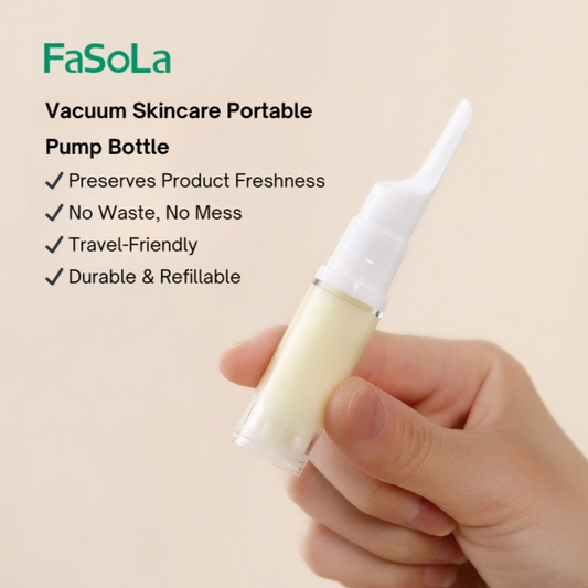 FaSoLa Vacuum Skincare Portable Pump Bottle – Airless, Leak-Proof, Travel-Friendly