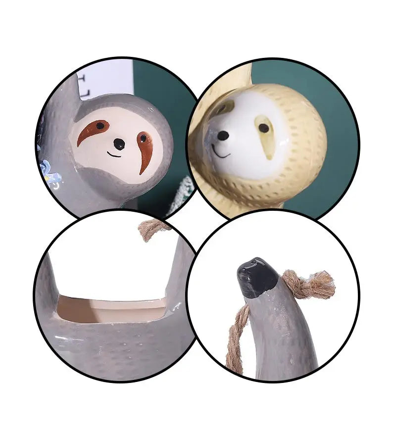 Swinging Sloth Ceramic Hanging Plant Pot – Cute & Quirky Planter for Scindapsus, Spider Plants & More! 🦥🌿