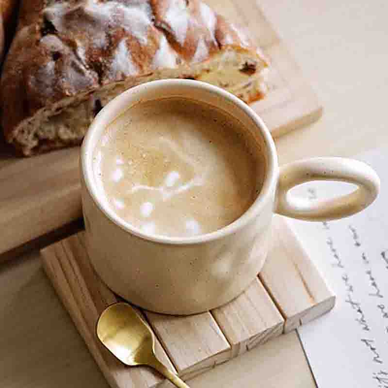 Hammered Matt Ceramic Mug - Beige