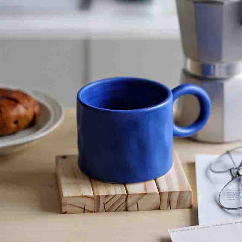 Hammered Matt Ceramic Mug - Blue