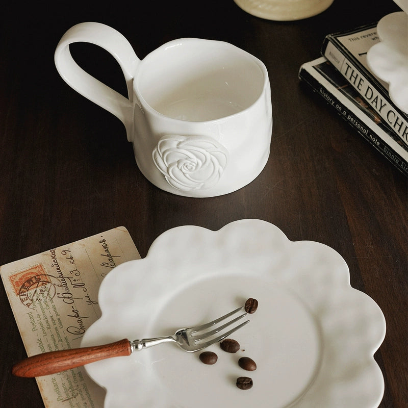Elegant Motif Ceramic Teacup Set – 300ml