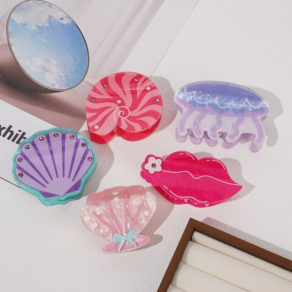 Ocean Creatures Acetate Claw Clip