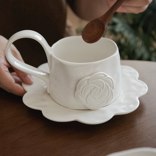 Elegant Motif Ceramic Teacup Set – 300ml