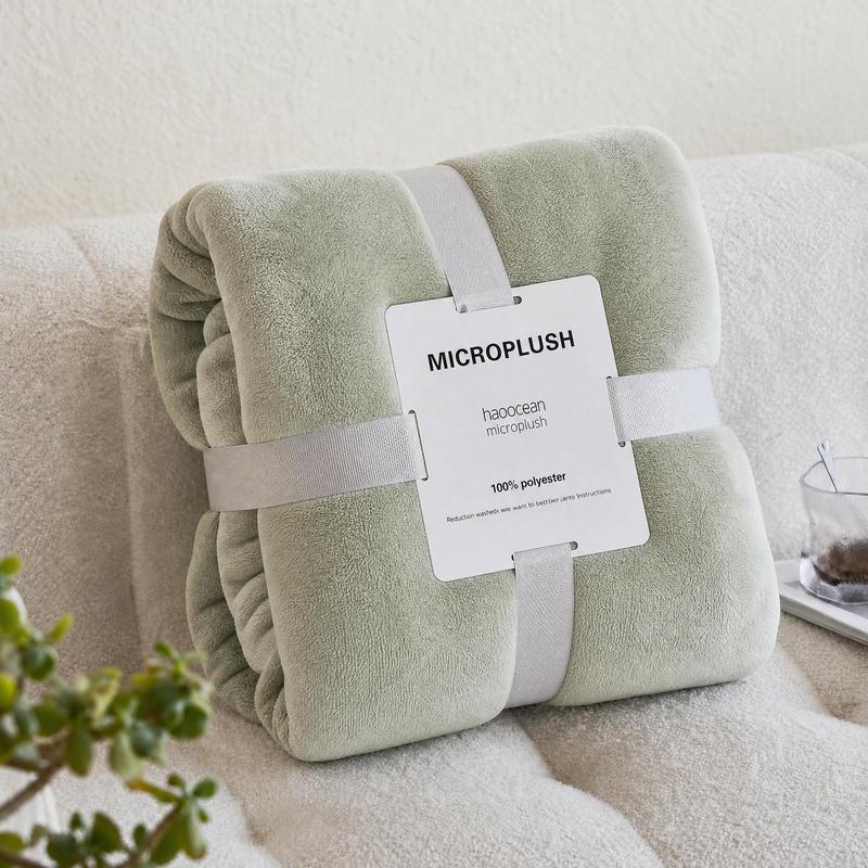 Sage Green flannel fleece blanket
