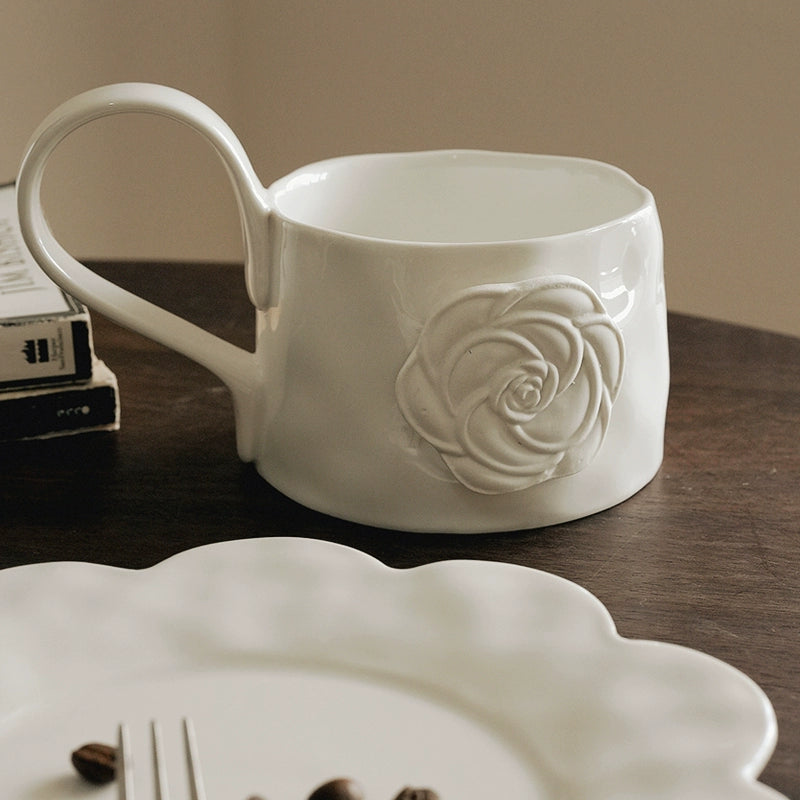 Elegant Motif Ceramic Teacup Set – 300ml
