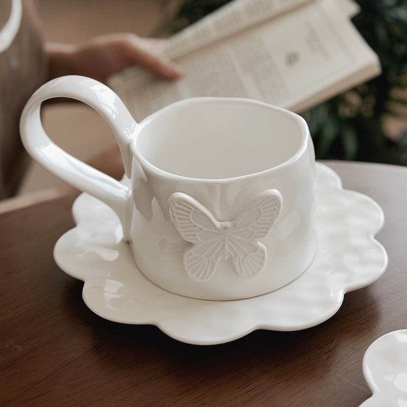Elegant Motif Ceramic Teacup Set – 300ml