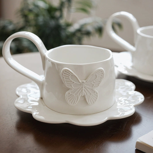 Elegant Motif Ceramic Teacup Set – 300ml