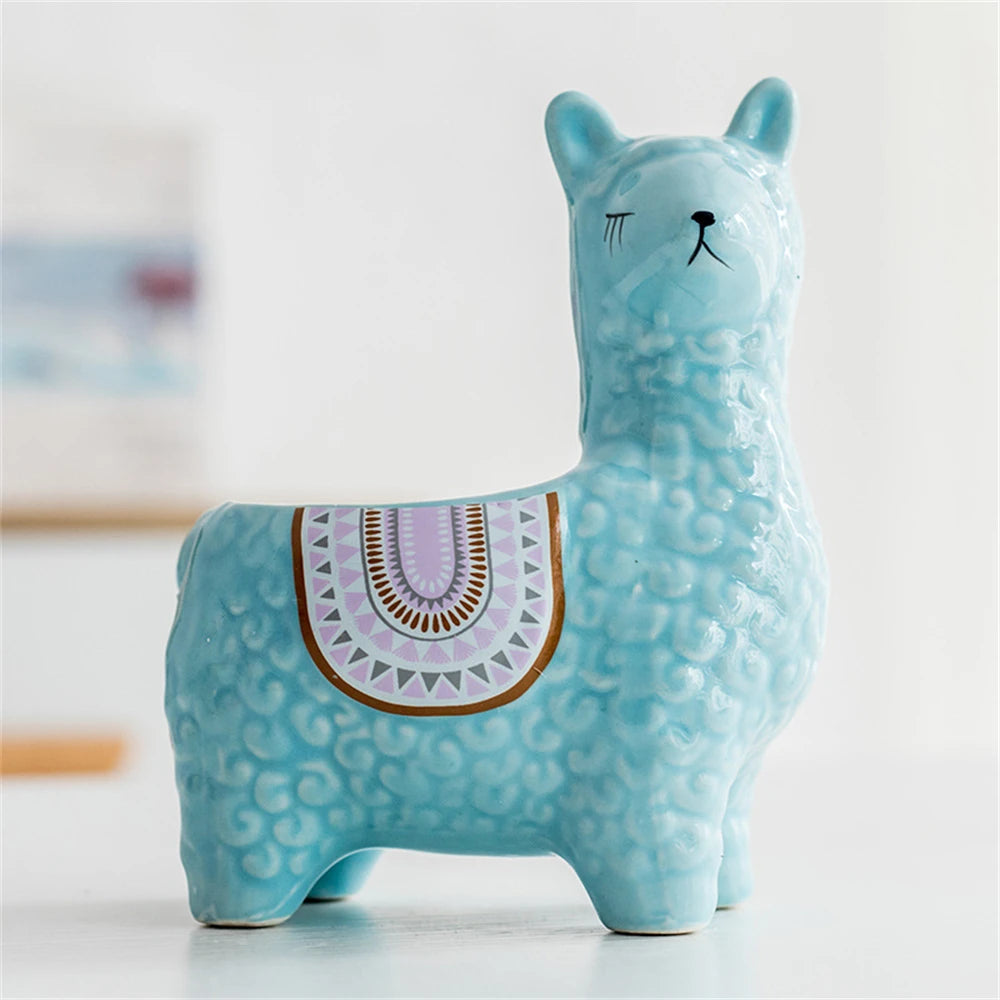 Alpaca Succulent Planter Pot – Cute Ceramic Animal Planter for Small Plants & Home Décor 🌵🦙