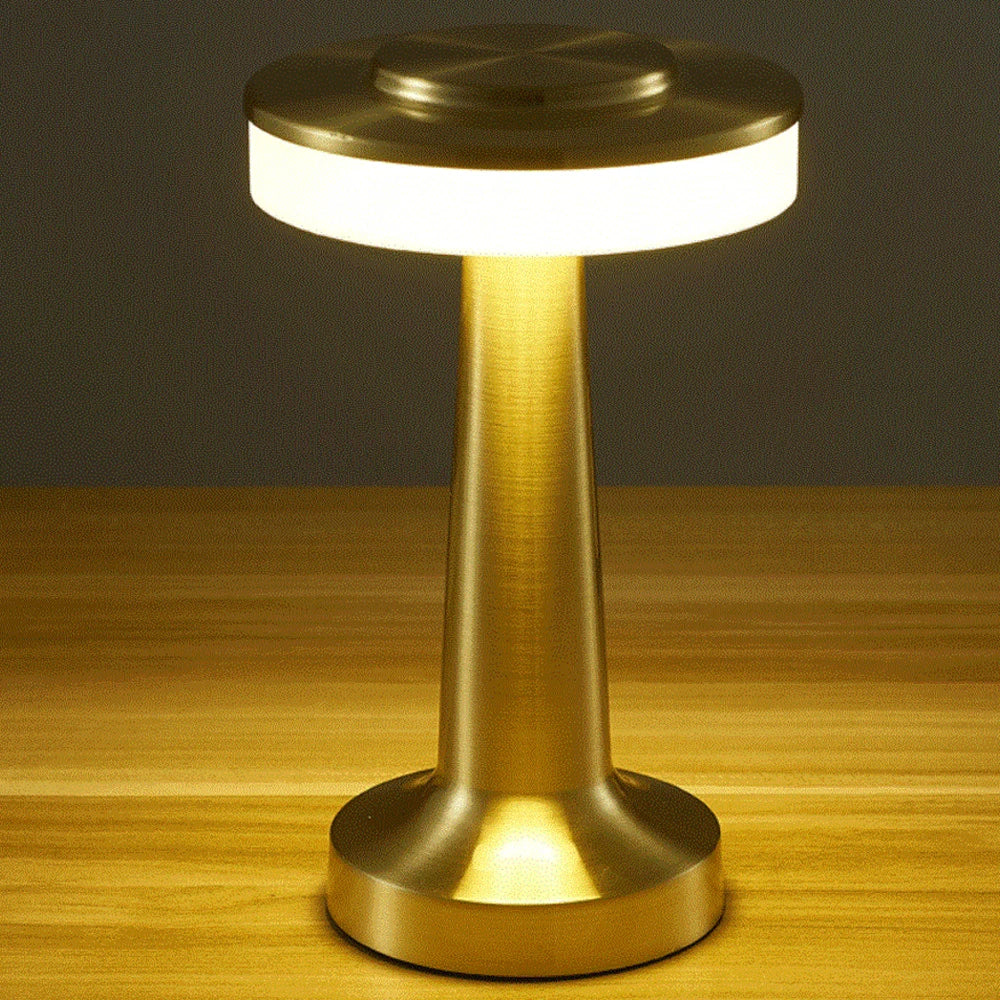 Retro LED Table Lamp - USB Rechargeable, Dimmable Night Light for Home, Bar, and More