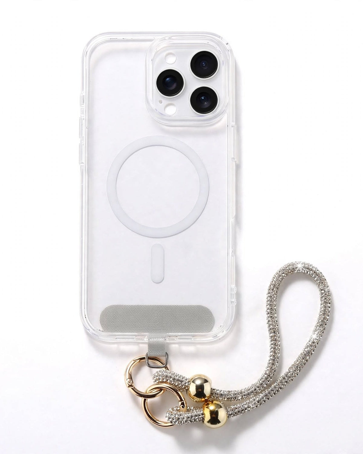 Luxury Rhinestone Wristlet Strap – Sparkling Hands-Free Charm, Silver