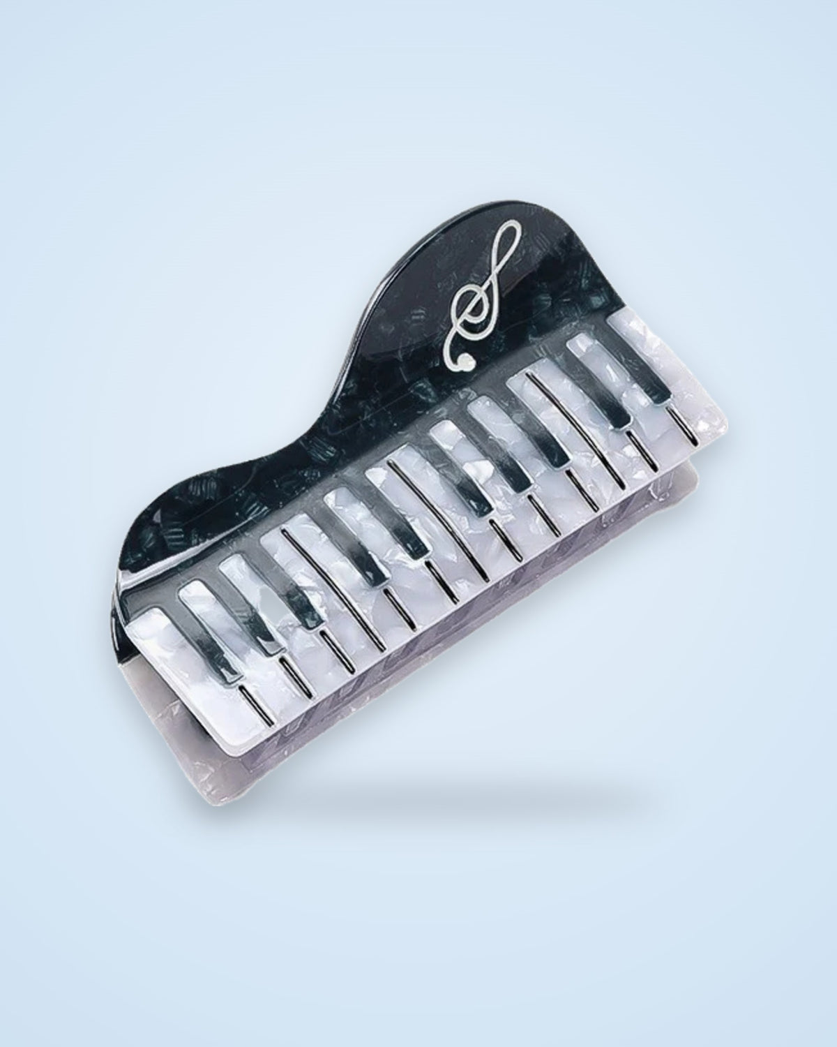 Midnight Keys black and white piano acetate claw clip