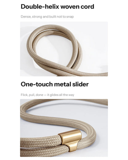 Adjustable Crossbody Phone Strap – 130cm with Flat Shoulder Pad & Tether Tab