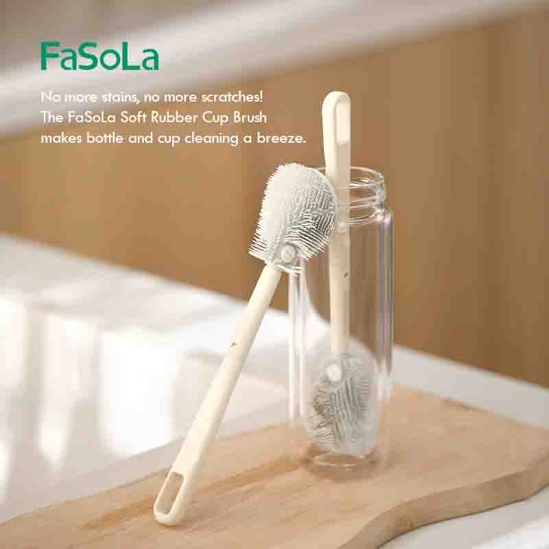 FaSoLa Soft Rubber Cup Cleaning Brush – Removable, Durable & Bottle-Friendly