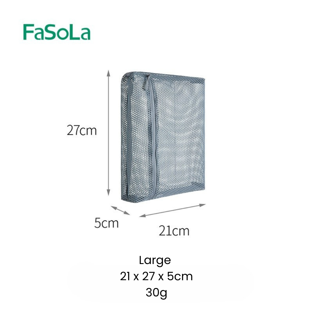 FaSoLa Mesh Storage Bag – Large-Capacity, Portable & Multi-Size Travel Cosmetic Organizer