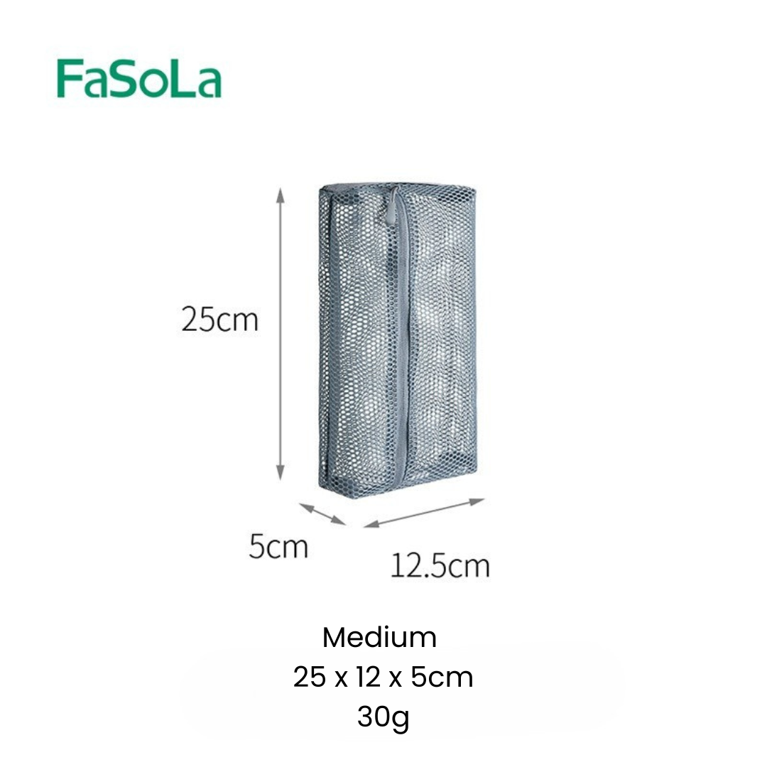 FaSoLa Mesh Storage Bag – Large-Capacity, Portable & Multi-Size Travel Cosmetic Organizer