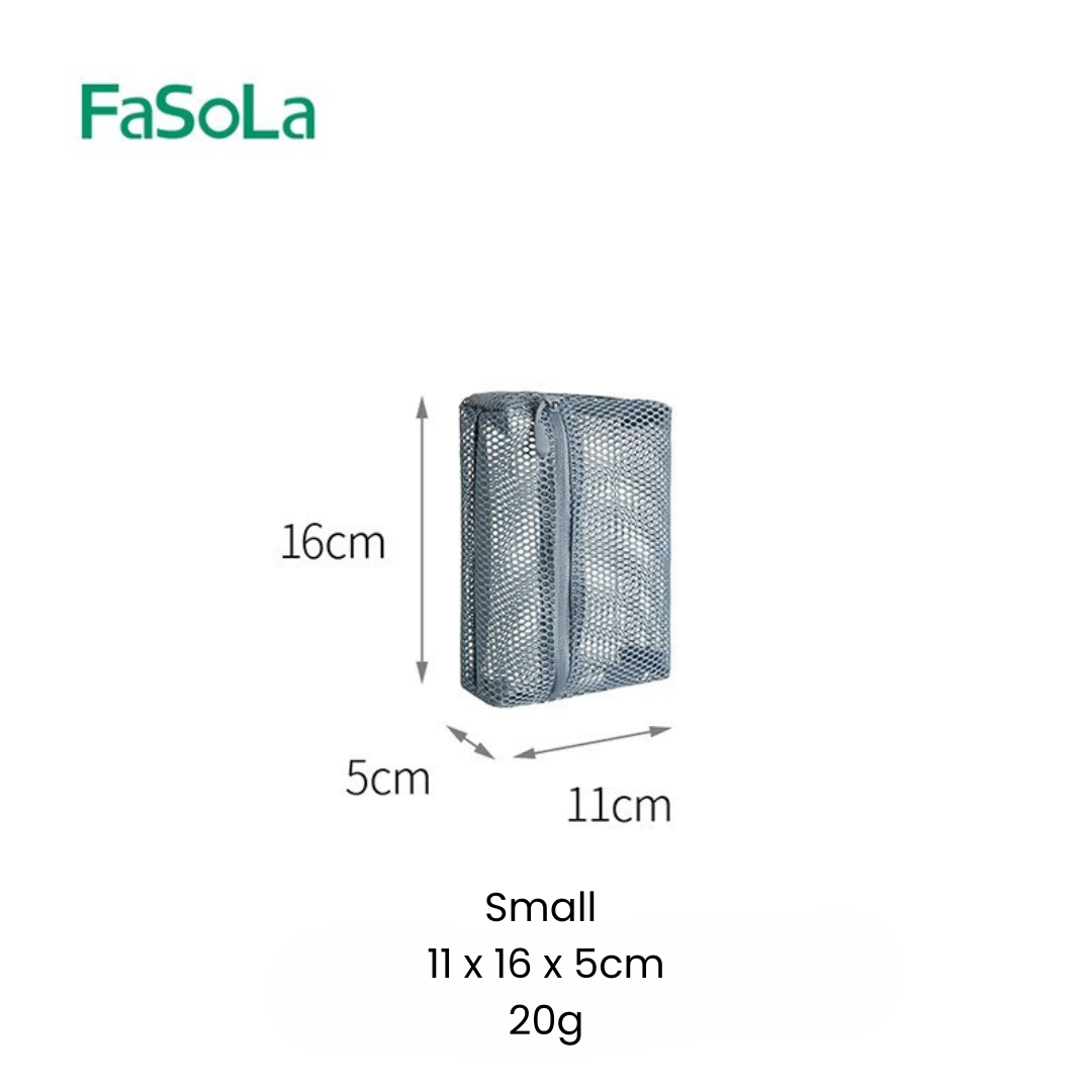 FaSoLa Mesh Storage Bag – Large-Capacity, Portable & Multi-Size Travel Cosmetic Organizer