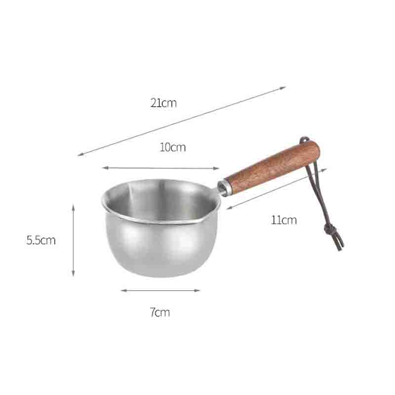 FaSoLa Stainless Steel Mini Pot – Thick Base, Anti-Scald Handle & No-Lid Design