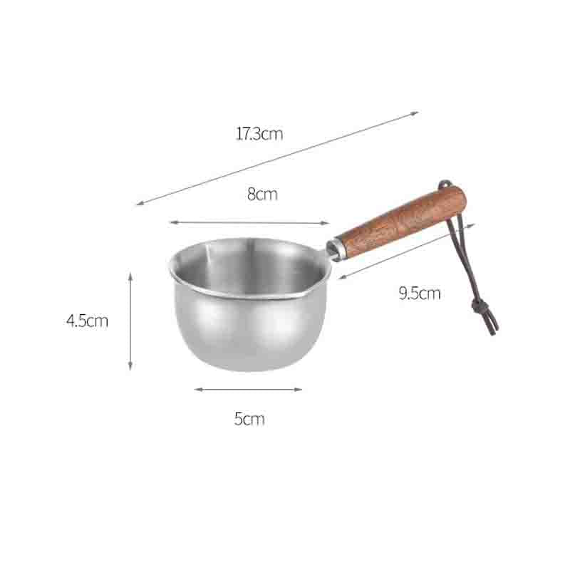 FaSoLa Stainless Steel Mini Pot – Thick Base, Anti-Scald Handle & No-Lid Design