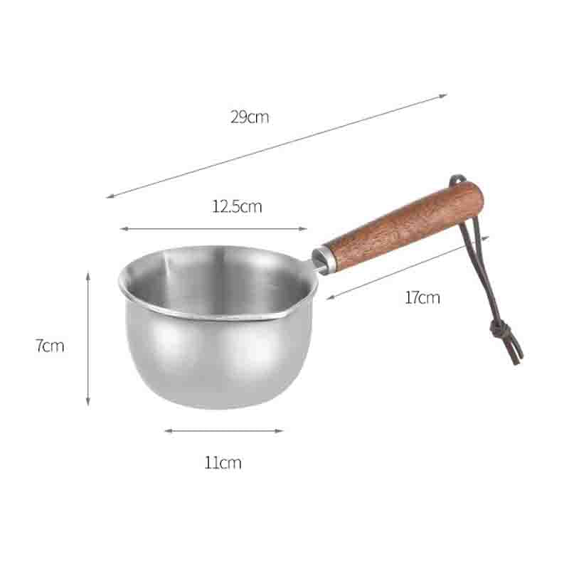 FaSoLa Stainless Steel Mini Pot – Thick Base, Anti-Scald Handle & No-Lid Design