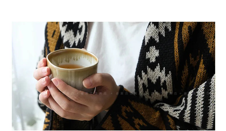 Cozy Bohemian Aztec Pattern Knit Throw Blanket