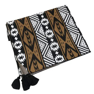 Cozy Bohemian Aztec Pattern Knit Throw Blanket
