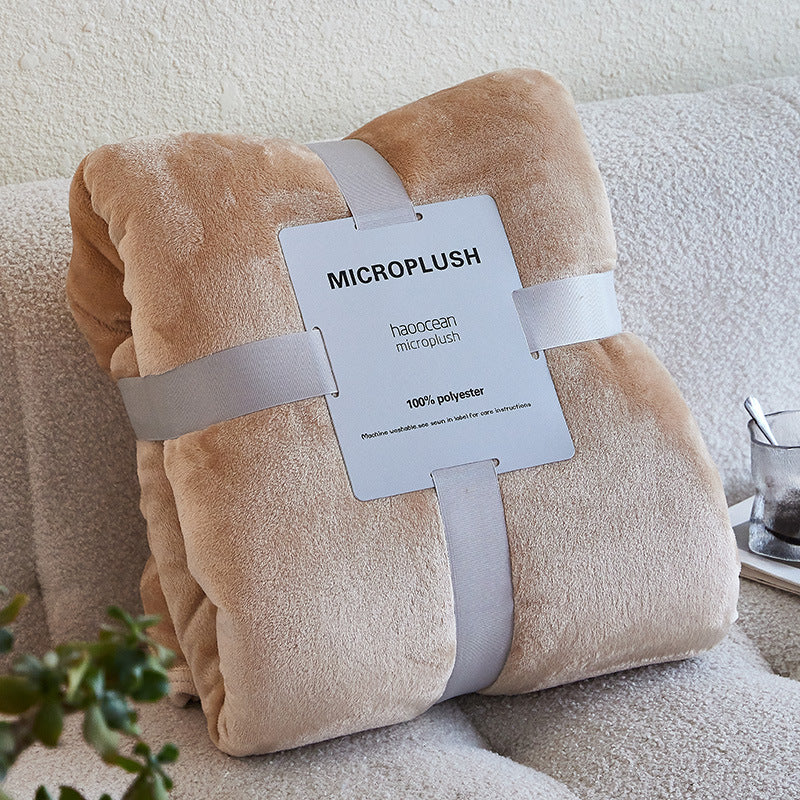 Camel flannel fleece blanket