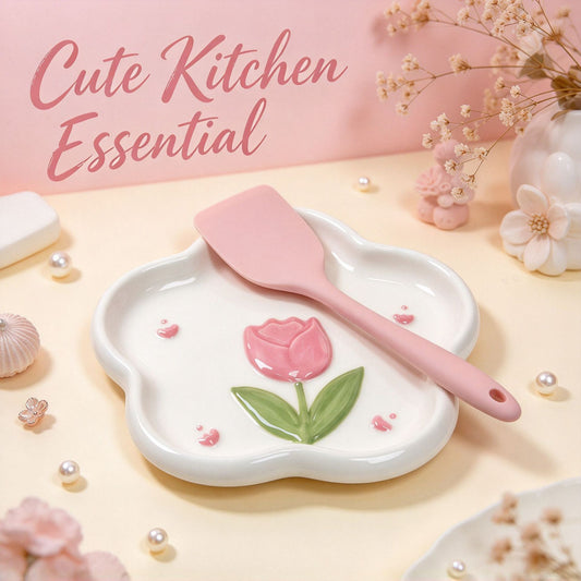 Tulip ceramic spoon rest