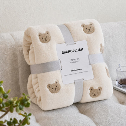Teddy Bear print flannel fleece blanket