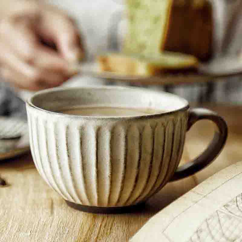 Rustic Ceramic Cup and Saucer Set