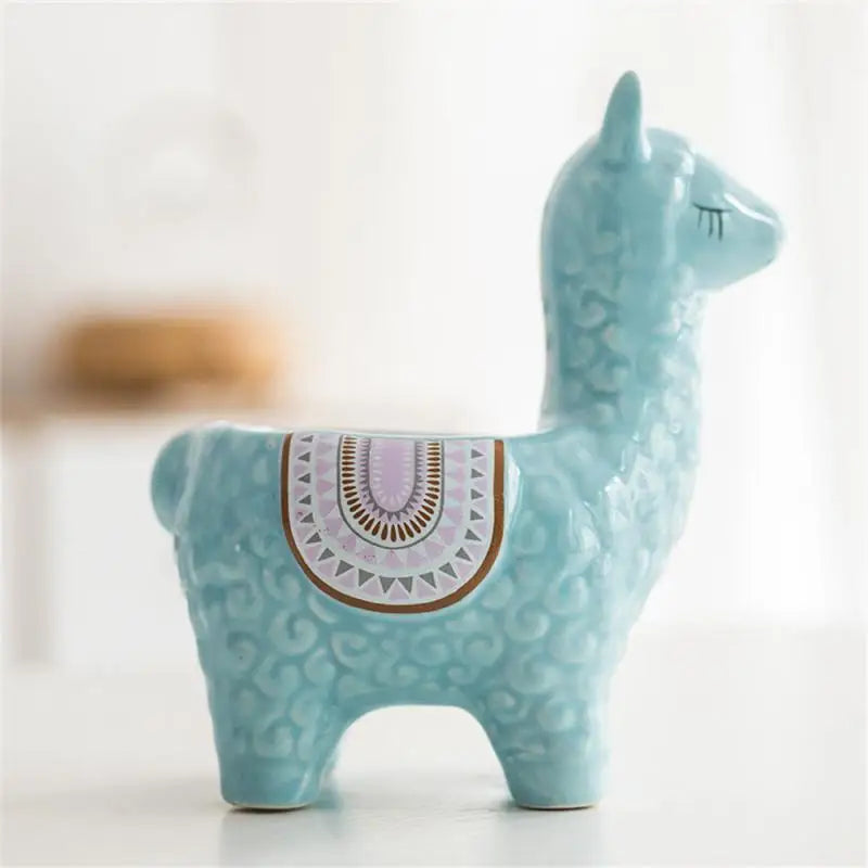 Alpaca Succulent Planter Pot – Cute Ceramic Animal Planter for Small Plants & Home Décor 🌵🦙