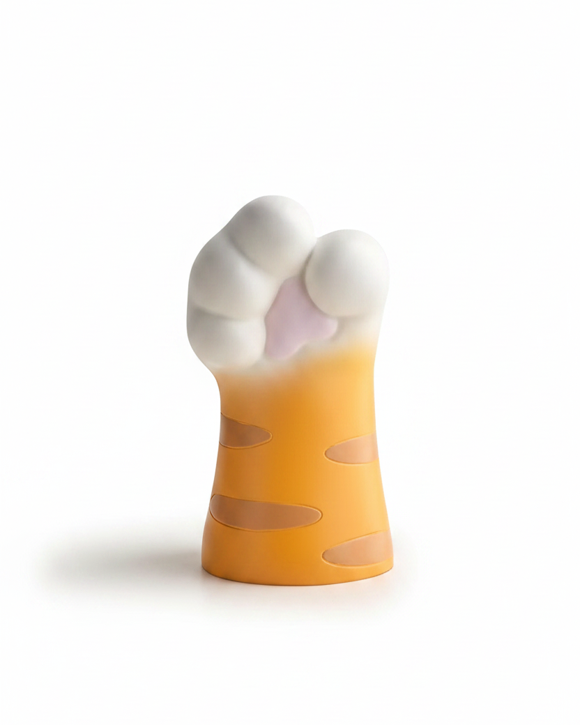 Black Orange Calico Cat Paw Vase – Clean Background