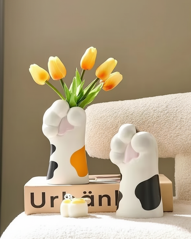 Cat Paw Cow Print Vase – Cute & Fun Lifestyle Hero Shot