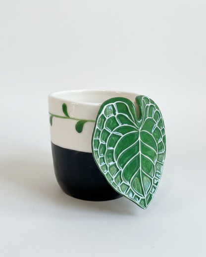 Dark Green Anthurium Ceramic Mug Clean Product Shot
