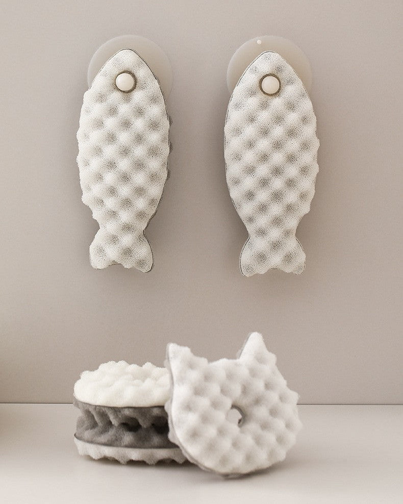 Value bundle - fish and cat honeycomb sponge set