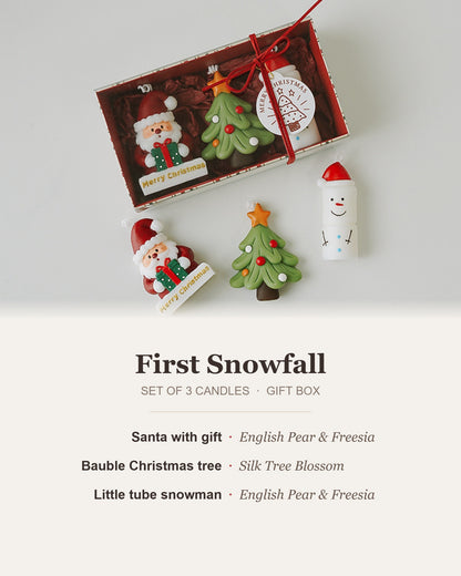 First Snowfall Christmas candle gift set contents and scents