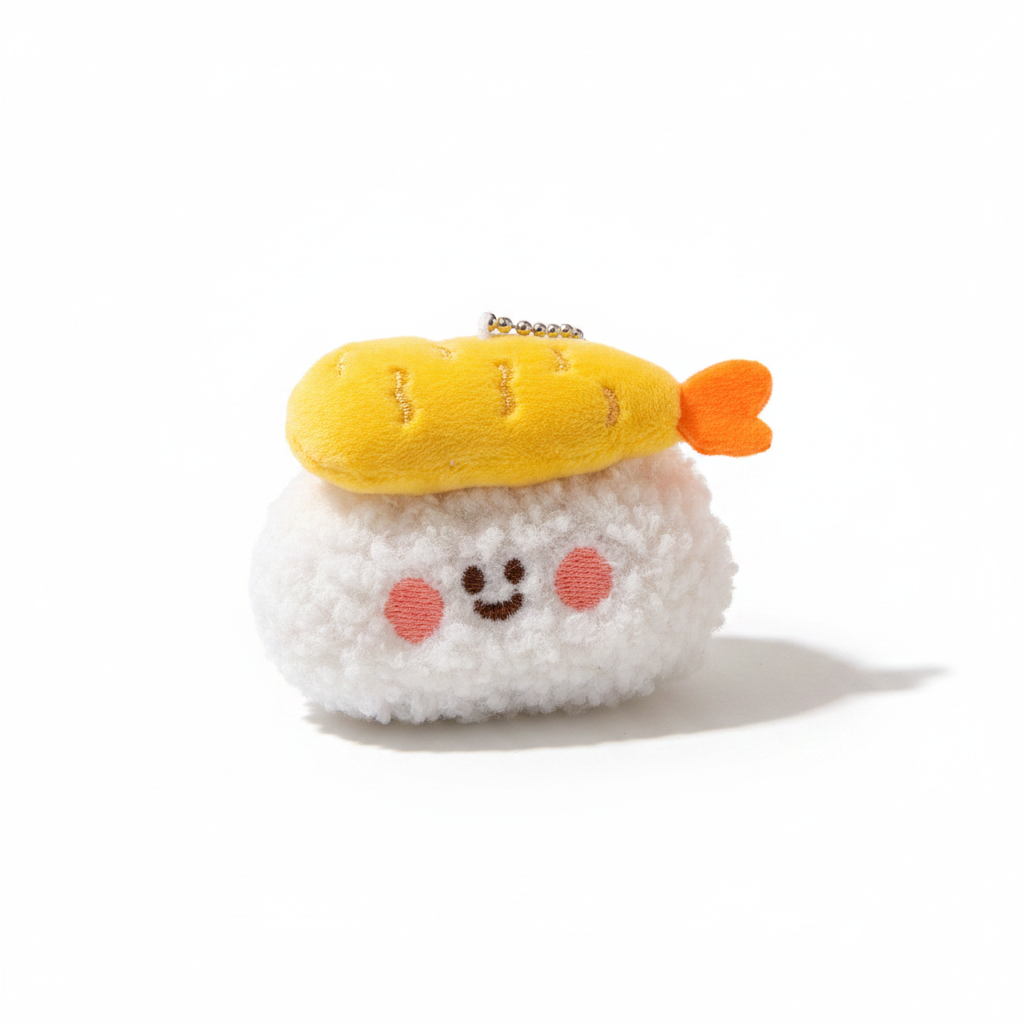 Fried Shrimp Sushi Plush Keychain