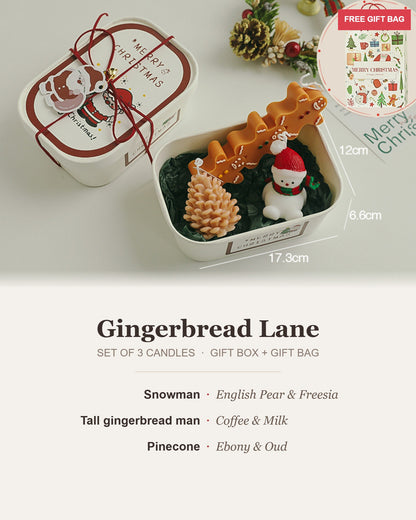 Gingerbread Lane Christmas candle gift set contents and scents