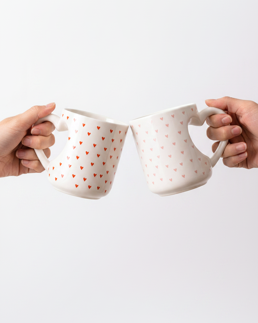 Heart Mug Lifestyle – White Studio Background