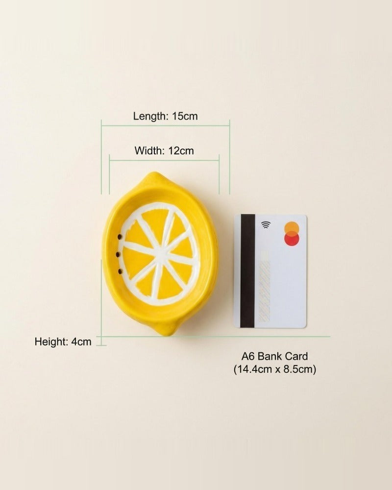 Lemon soap dish dimensions: 15 x 12 x 4 cm