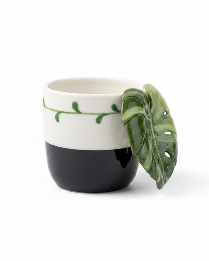 Monstera Green Ceramic Mug Clean Product Shot