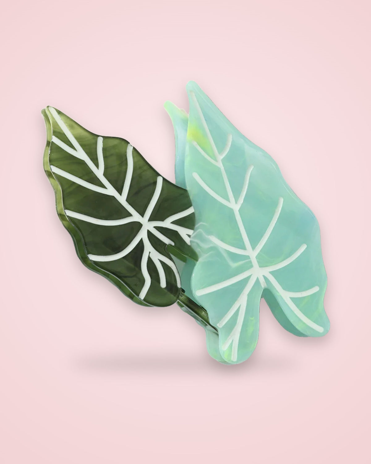 Olive & Mint Alocasia olive green and mint alocasia leaf acetate claw clip