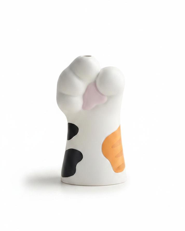 Orange Tiger Cat Paw Vase – Clean Background