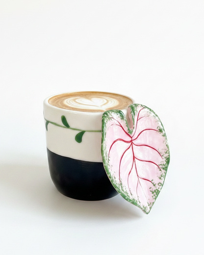 Pink Caladium Ceramic Mug Clean Product Shot