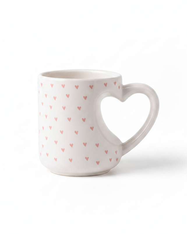 Pink Heart Mug – Clean Product Shot