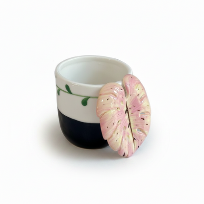 Pink Monstera Ceramic Mug Clean Product Shot