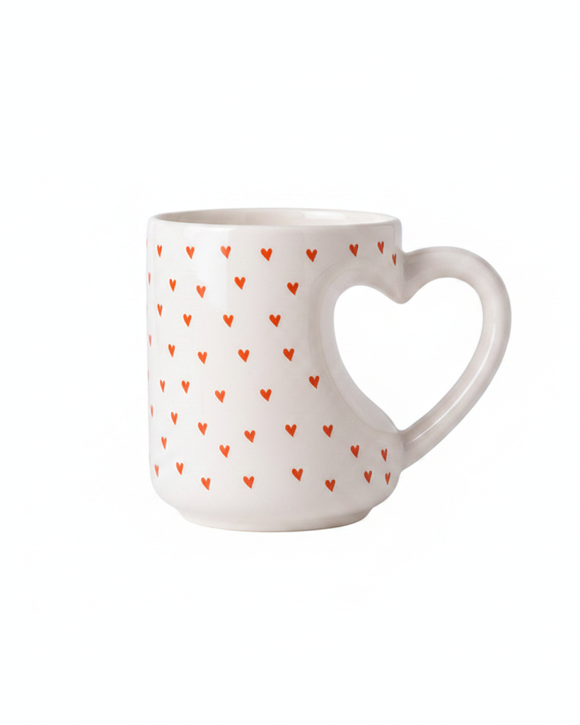 Red Heart Mug – Clean Product Shot