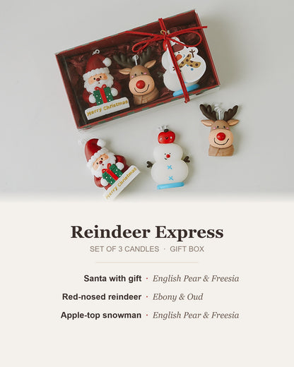 Reindeer Express Christmas candle gift set contents and scents