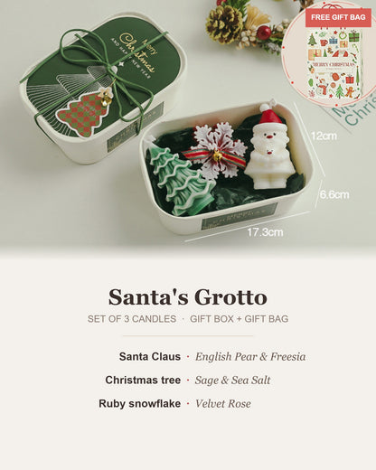 Santa's Grotto Christmas candle gift set contents and scents